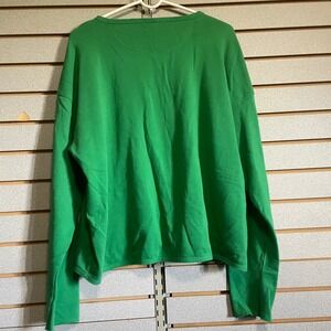 VTG L Oversized moda International Womens Green‎ Long Sleeve Cropped Sweatshirt